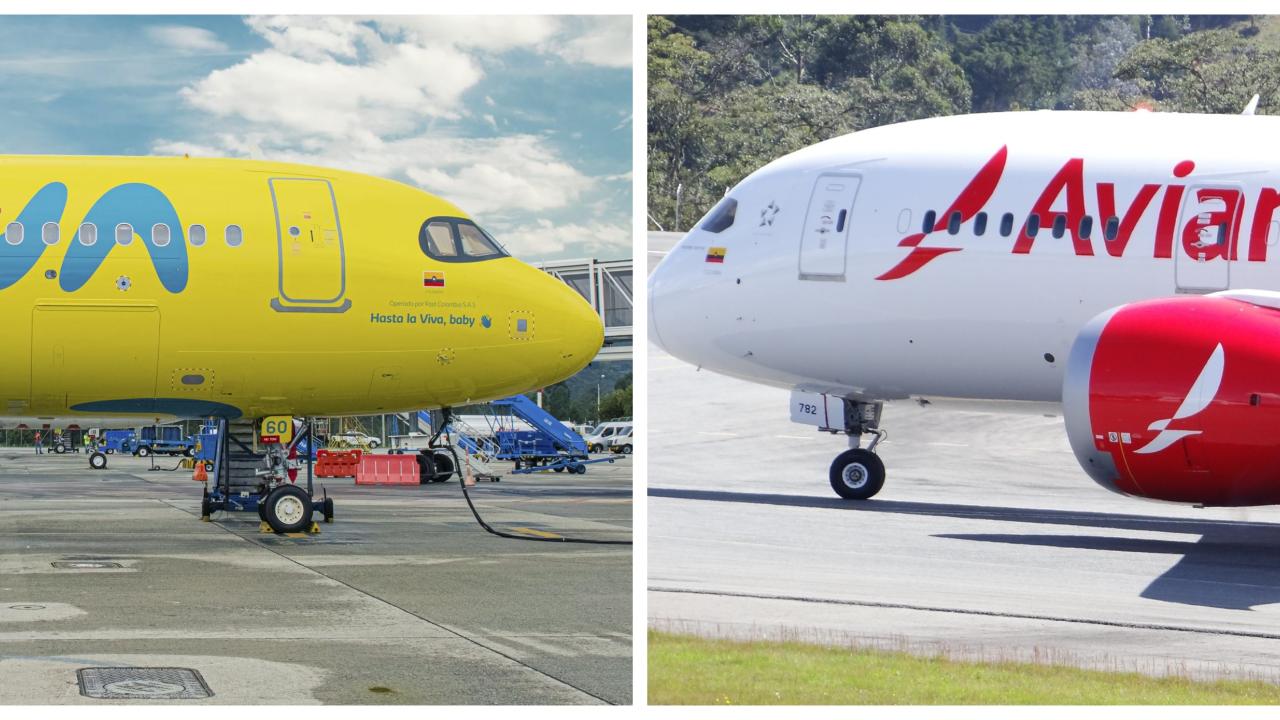 Collage avión de Viva Air y Avianca