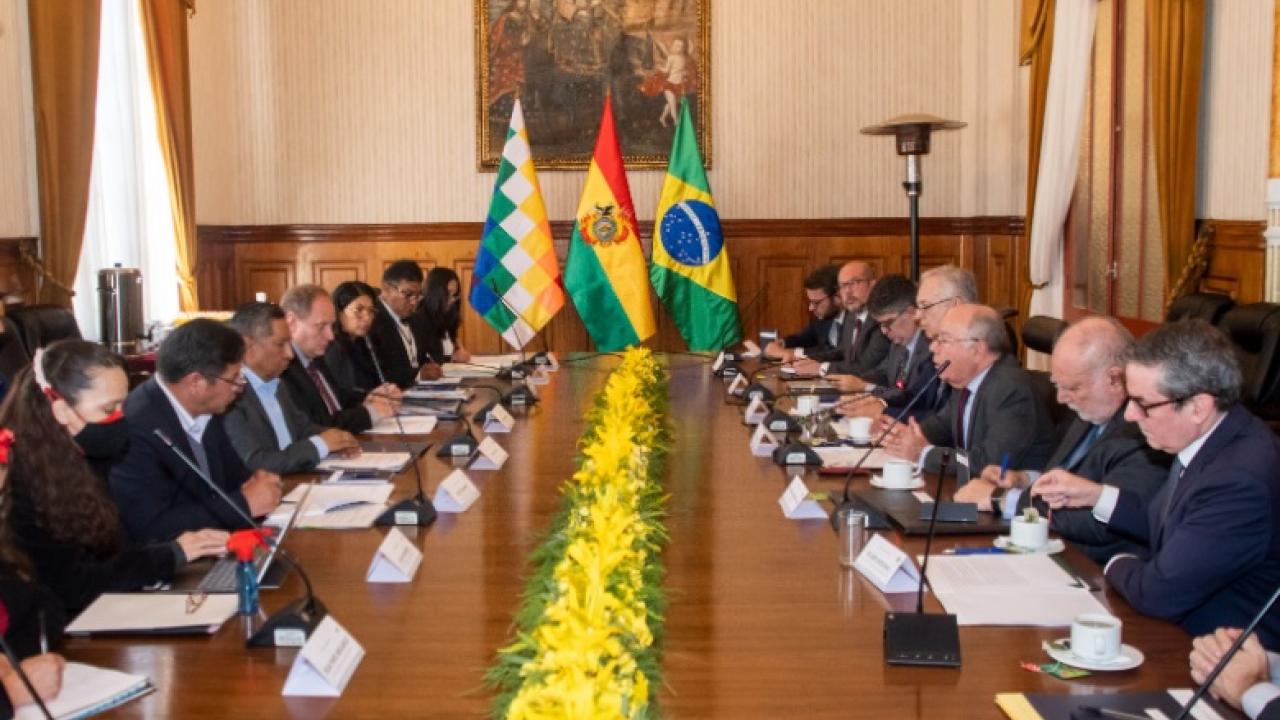 Foto reunión cancilleres Bolivia y Brasil foto Twitter canciller boliviano