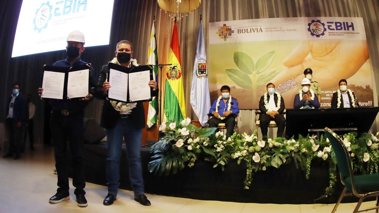 Firma para Planta de Producción de Fertilizantes Granulados Cochabamba. Foto: MHE.