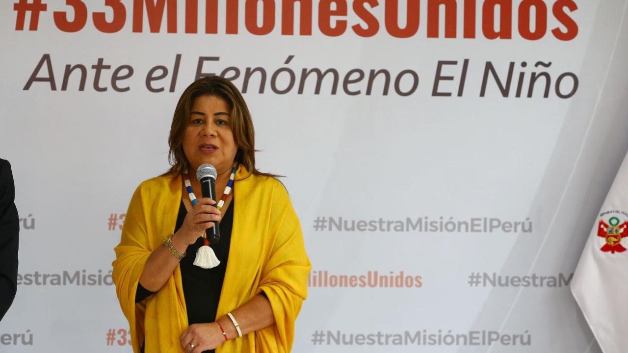 La ministra de Desarrollo Agrario y Riego, Jennifer Contreras