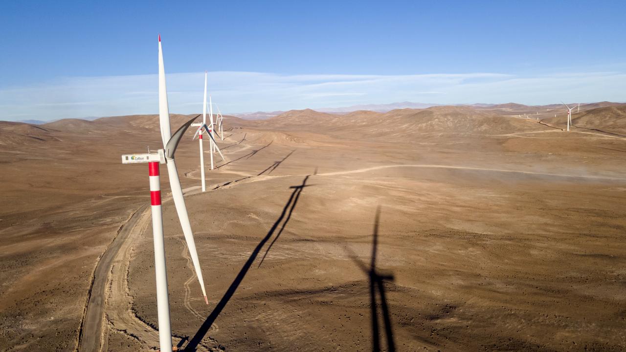 crédito foto aprque éolico Taltal de Colbún en Chile