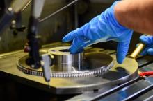 A worker at the Liebherr manufacturing company, which produces gear cutting tools, in Collegno, Italy.