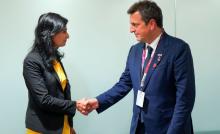 Sergio Massa con Gita Gopinath FMI foto Télam