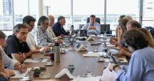 Sergio Massa ministro de economía en reunión, foto Telam