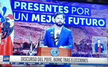 Discurso presidente Boric caption from TV