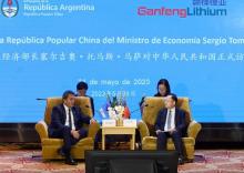 Ssergio Massa de visita en China, foto Télam Mineco