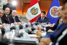 Misión de OEA se reúne con presidente Castillo que afirma que democracia en Perú estaría en peligro