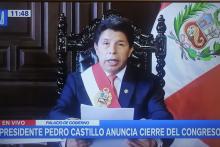 Presidente Castillo anuncia disolución del Congreso de Perú e instauración de gobierno de excepción