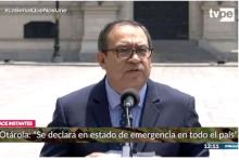 Gobierno de Perú declara estado de emergencia nacional por 30 días